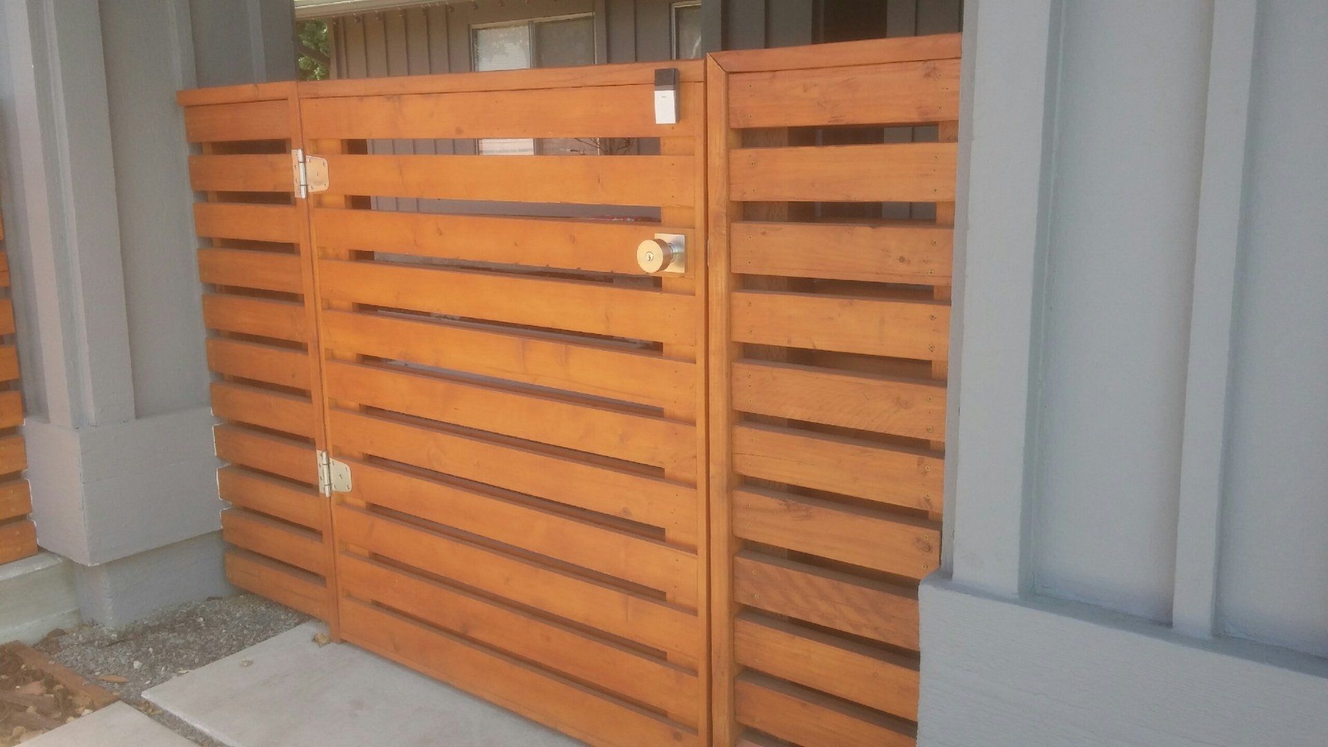 Patio — Horizontal Wood Fence With Door in Anaheim, CA
