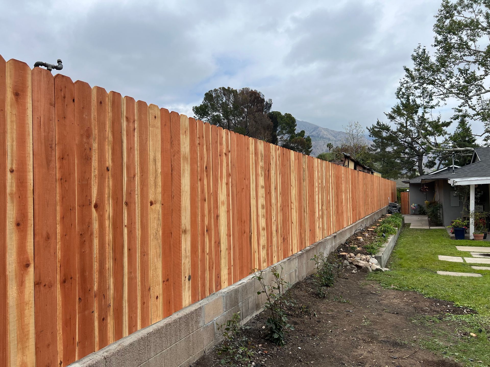 Dog ear wood fencing