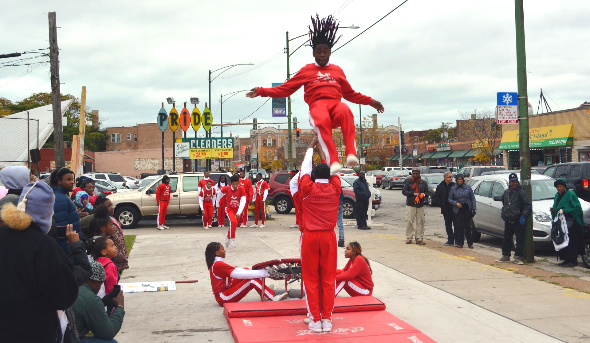 A bookstore filled with lots of books on shelves and tables.