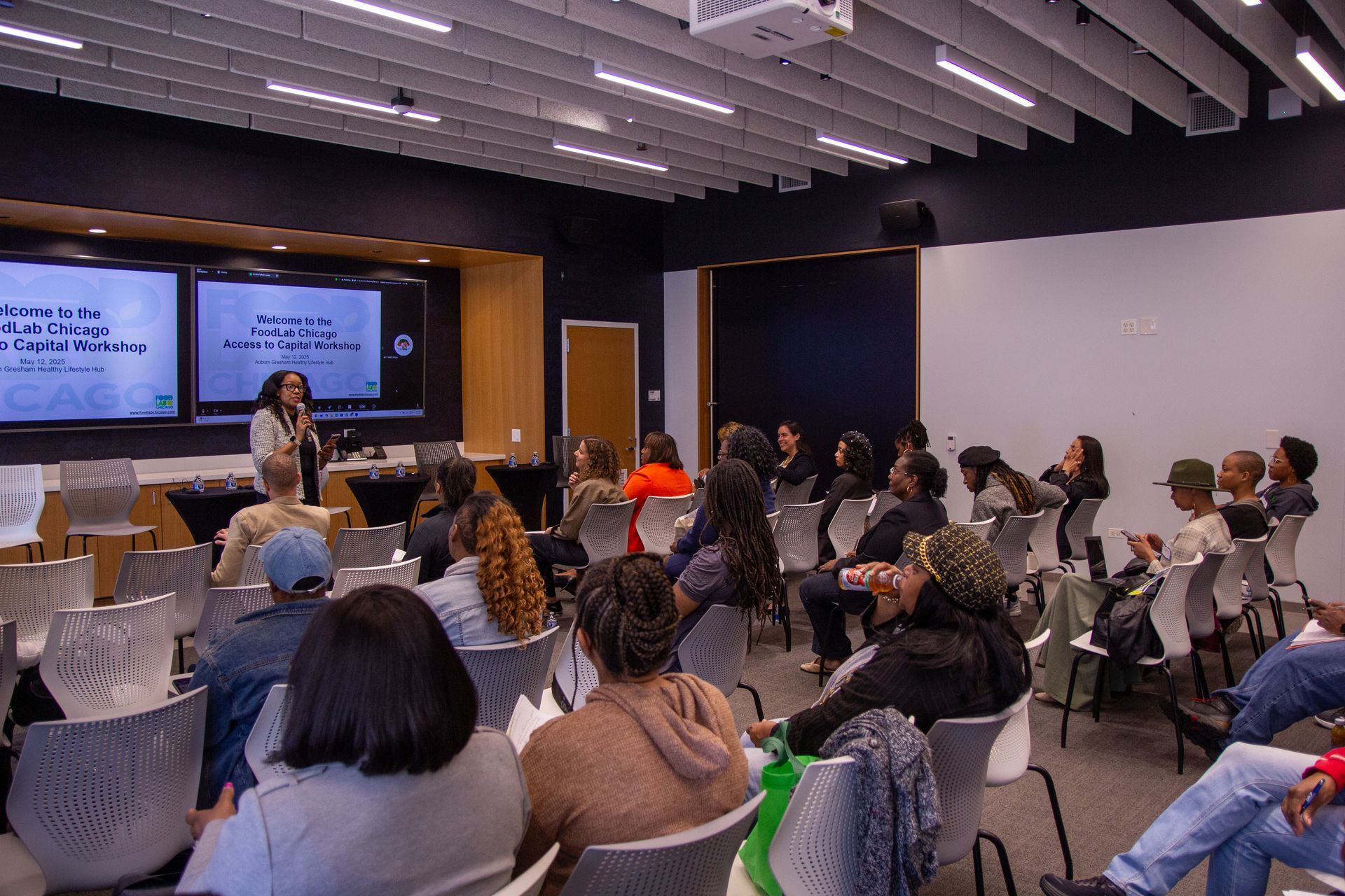 Group of people in a seminar.