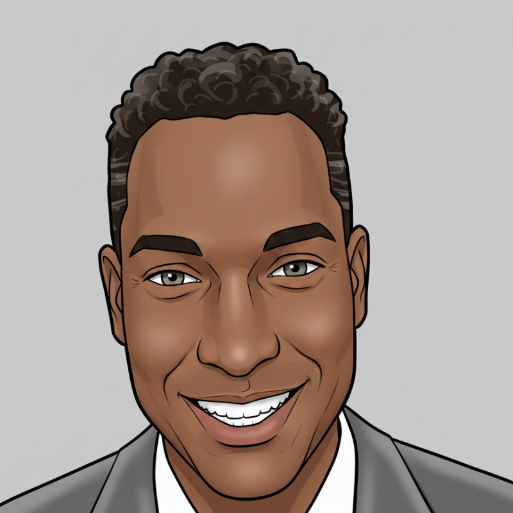 Smiling Black man wearing a gray suit jacket.