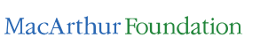 MacArthur Foundation logo: blue and green text.