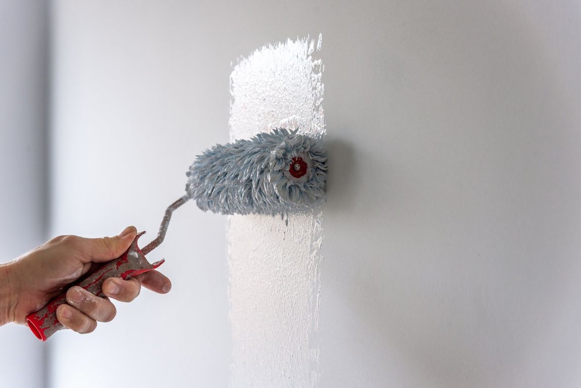 paint roller on the wall