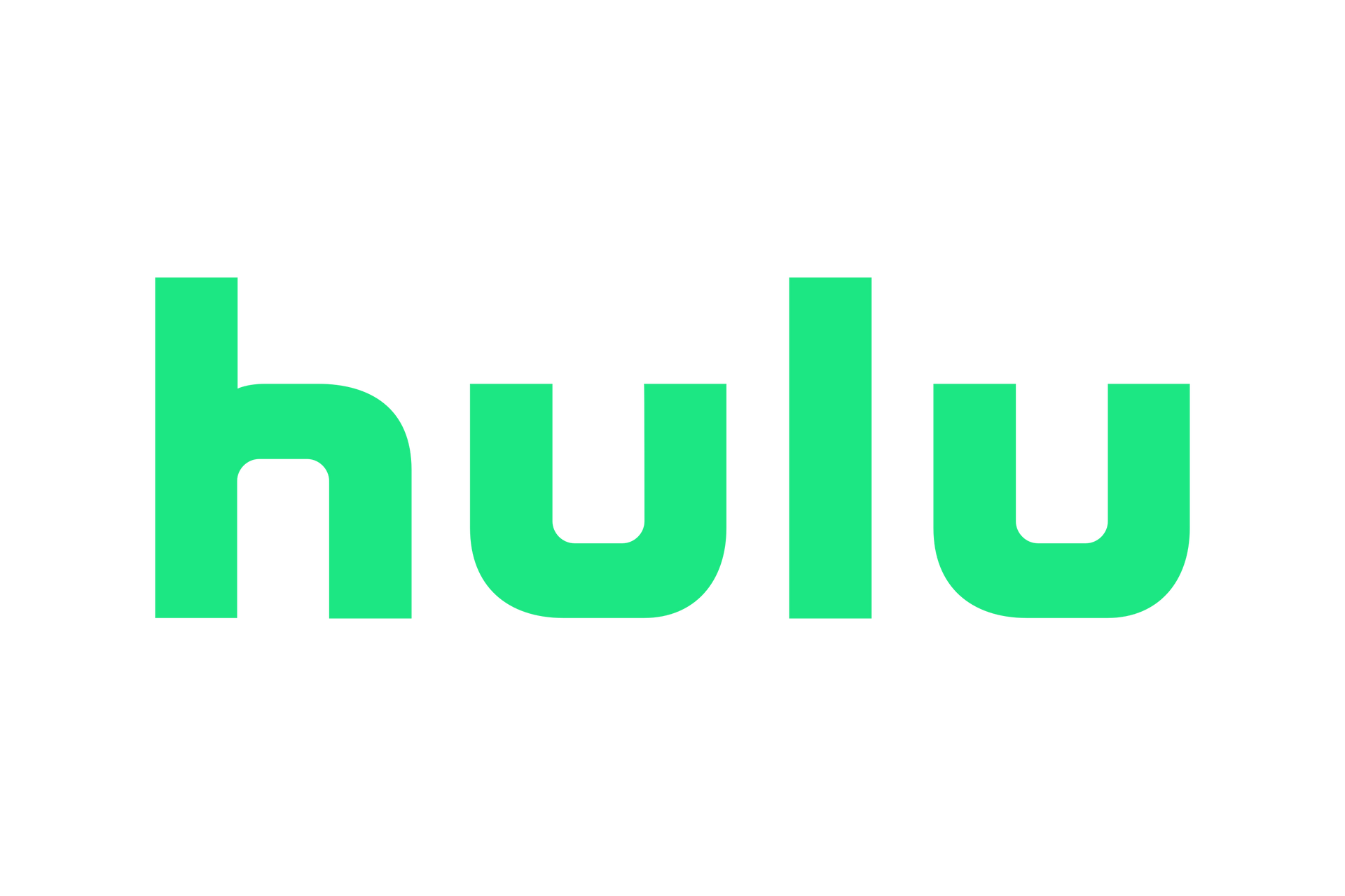 Hulu logo in bright green on a white background. The word