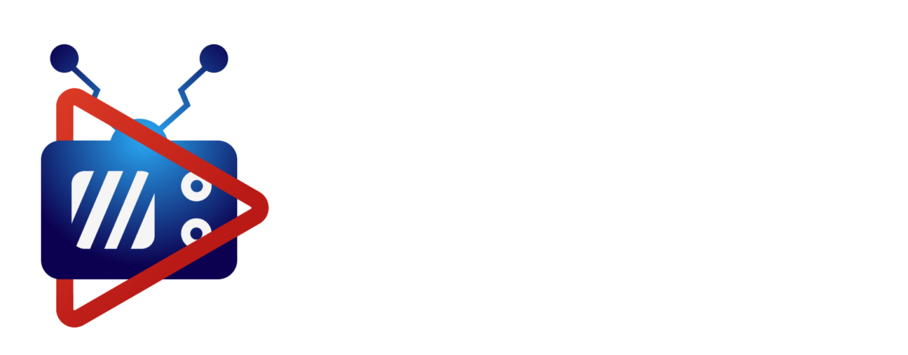 Blue and red TV icon with a play symbol.