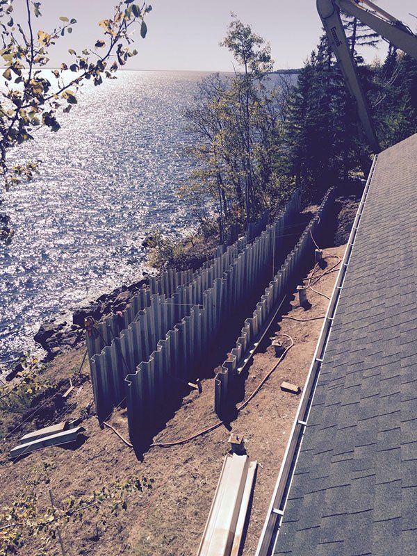 Lake Superior Sheet Piling Stabilization — Carlton, MN — Omar's Sand & Gravel