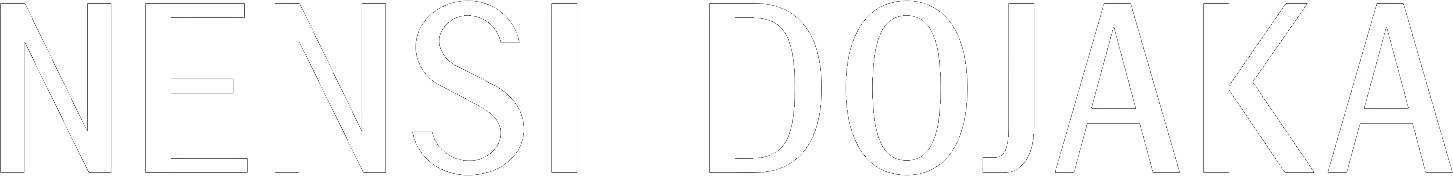 logo bianco del brand di moda nensi dojaka