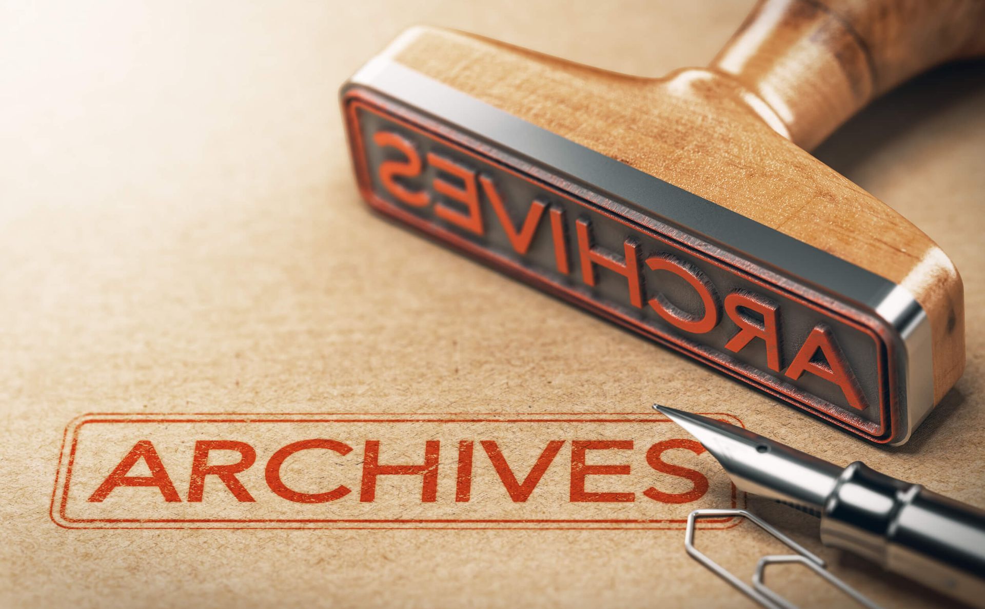 A stamp with the word archives written on it