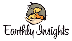 Logo: hand cradling a horse head, dog, and cat. Text: Earthly Insights, WHOLE-istic Healing for Pets & People.