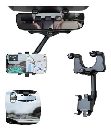 Soporte Celular 360 Espejo Holder Rotatorio Auto Portatil