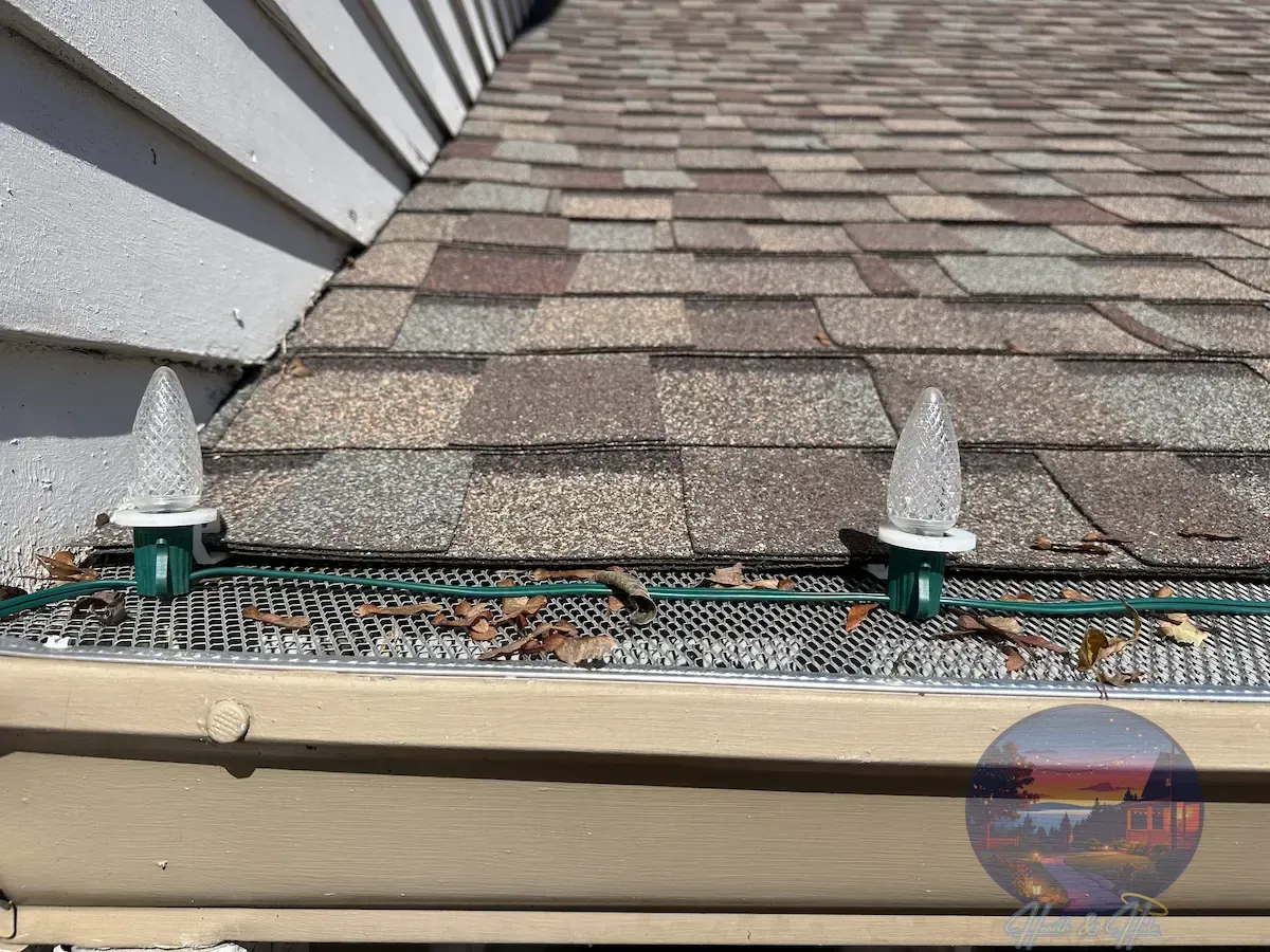 warm white c9 bulbs on shingles