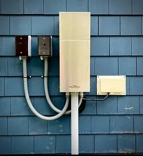 A metal low-voltage transformer