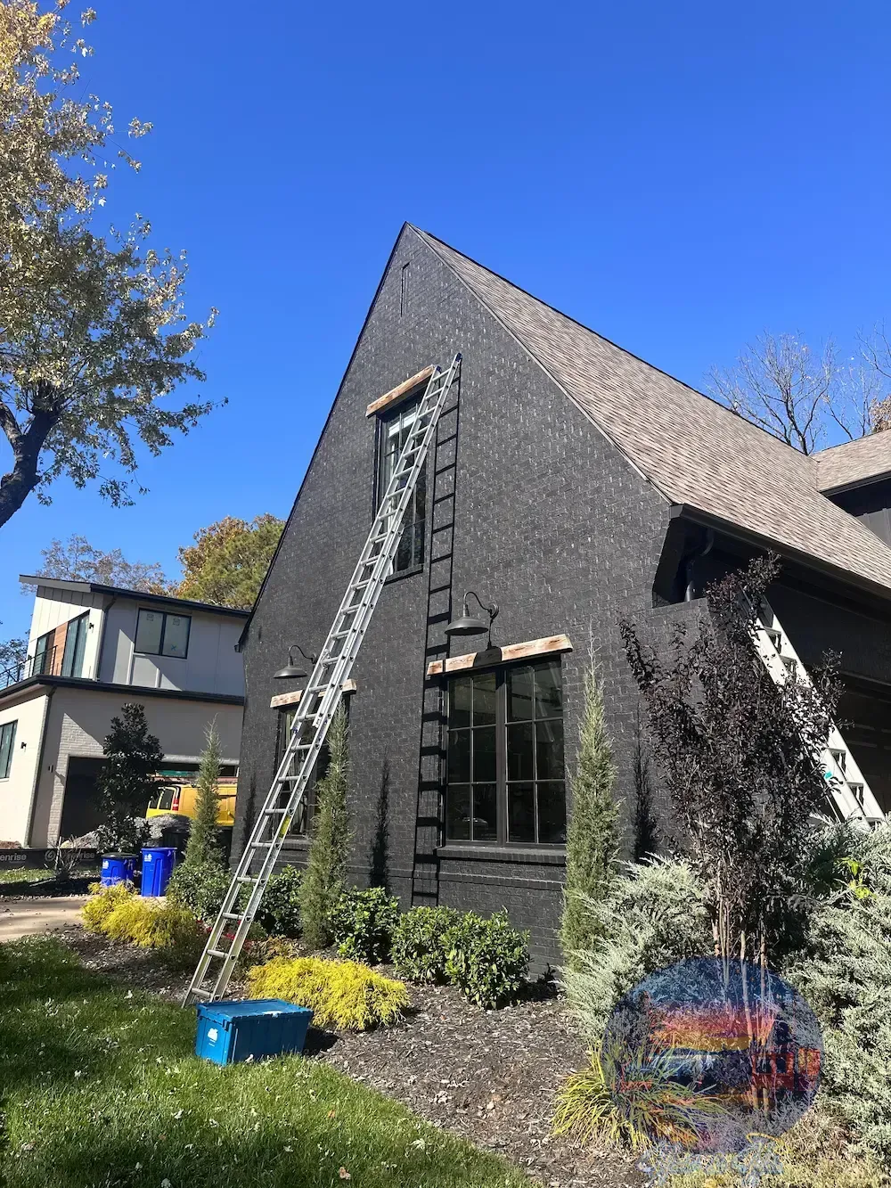 c9 bulbs on roof line ashphalt shingles