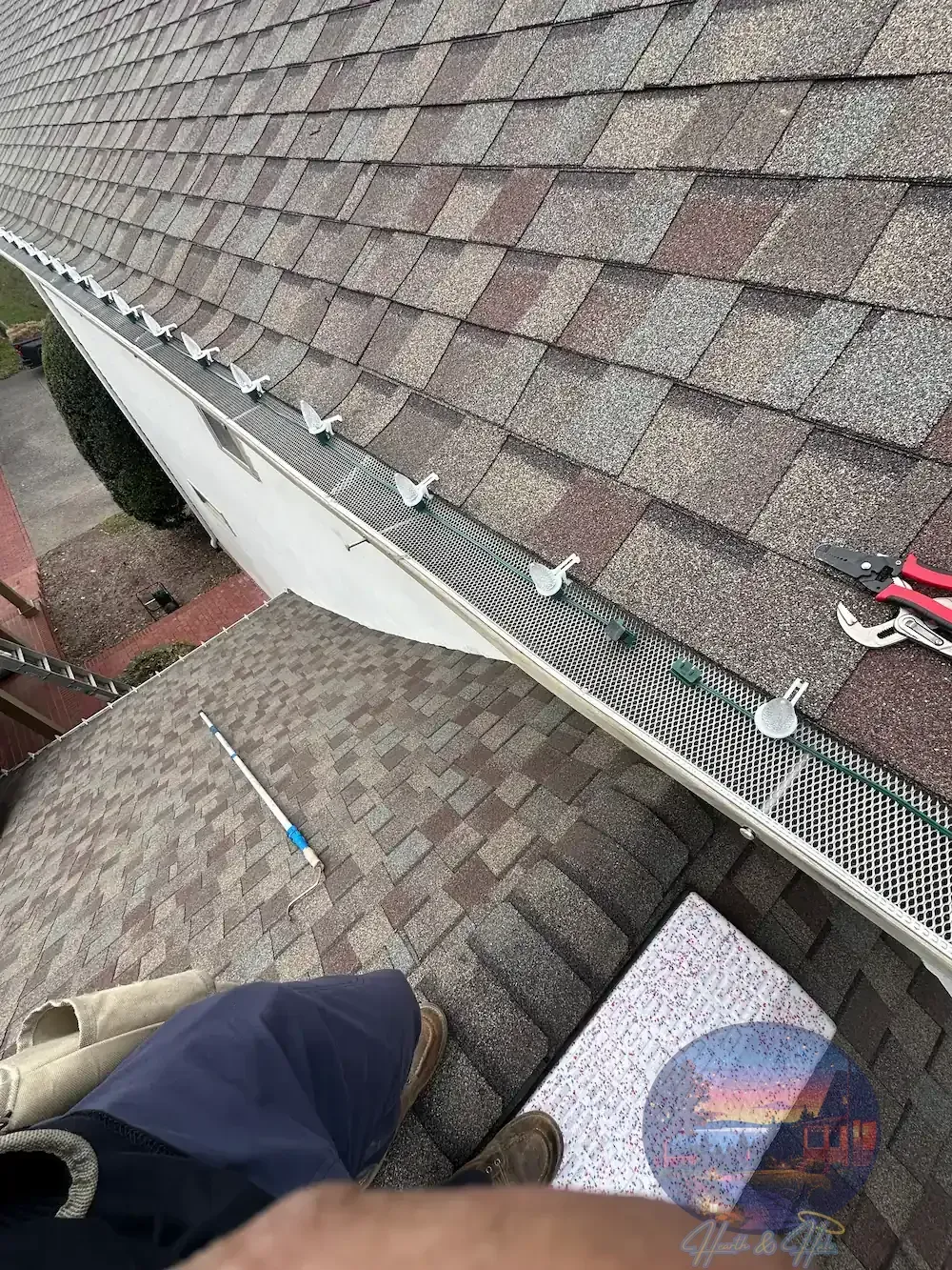 installing christmas lights over gutter guards