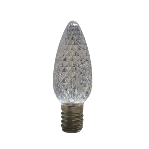 Clear LED Christmas light bulb.