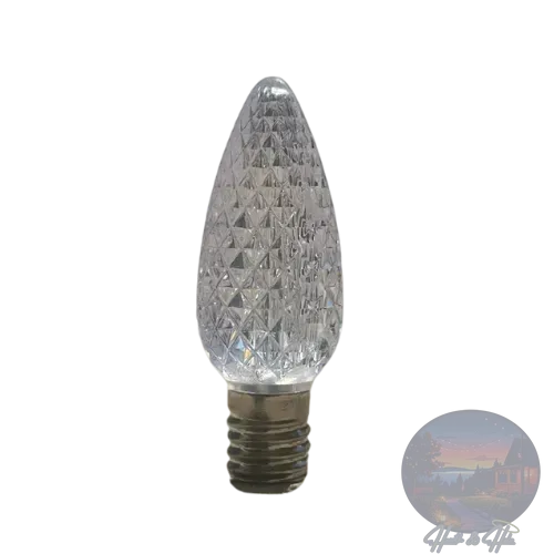 Clear LED Christmas light bulb.