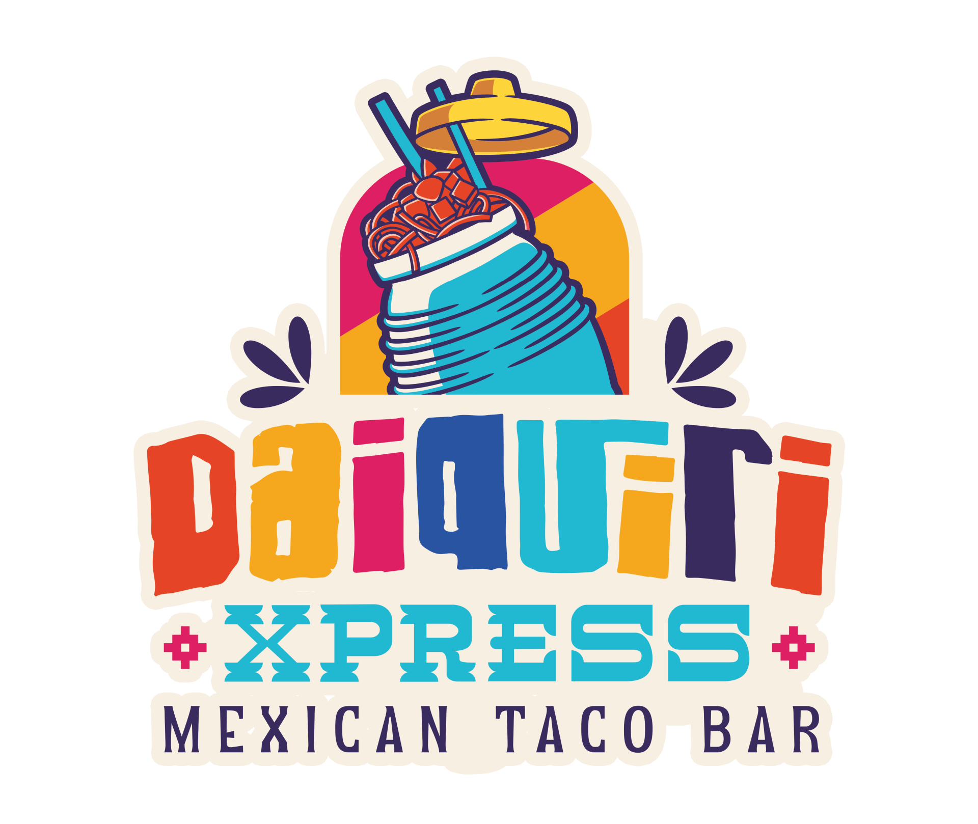 A colorful logo for a mexican taco bar.