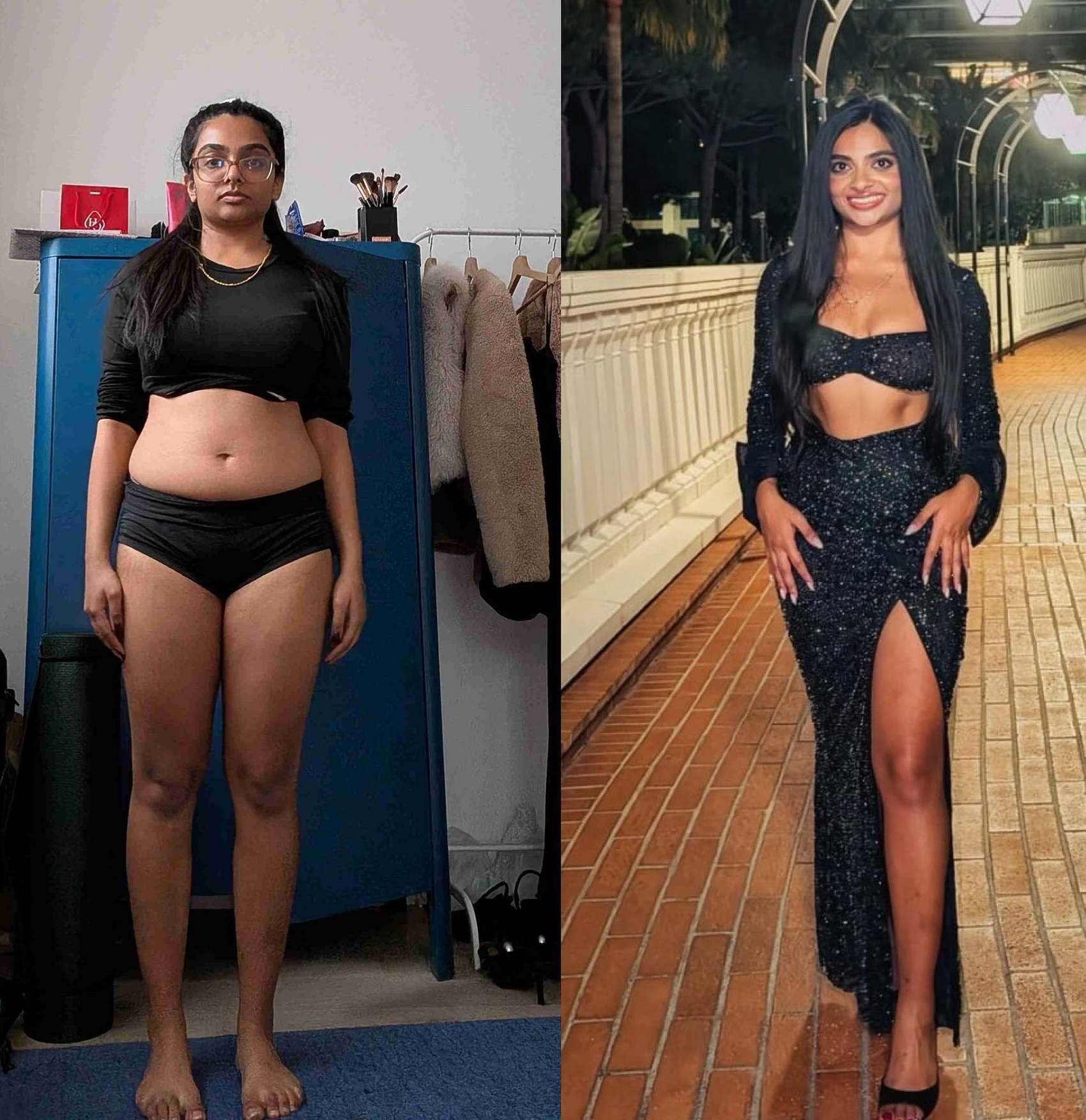 A before and after photo of Allegra's client Jennifer's transformation