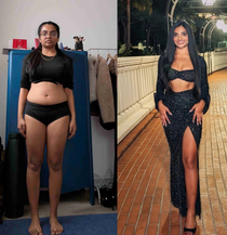 A before and after photo of Allegra's client Jennifer's transformation