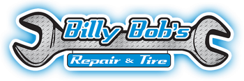 Billy bob 's repair and tire logo with a wrench