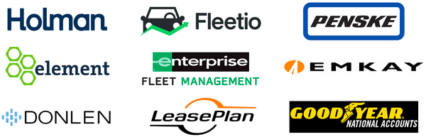 A collage of logos for various companies including holman fleetio and penske