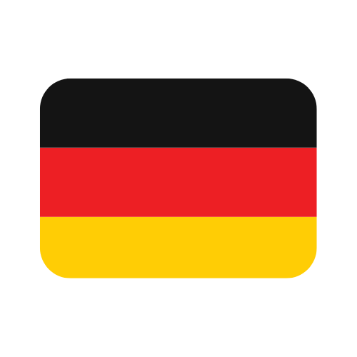 A bandeira da alemanha é vermelha, preta e amarela e está em um fundo branco.