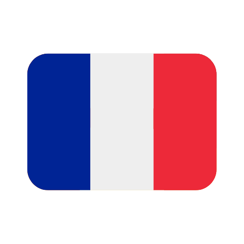 A bandeira da frança é um retângulo azul, branco e vermelho.