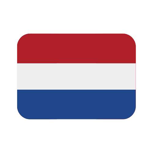 Uma bandeira vermelha, branca e azul em um fundo branco.