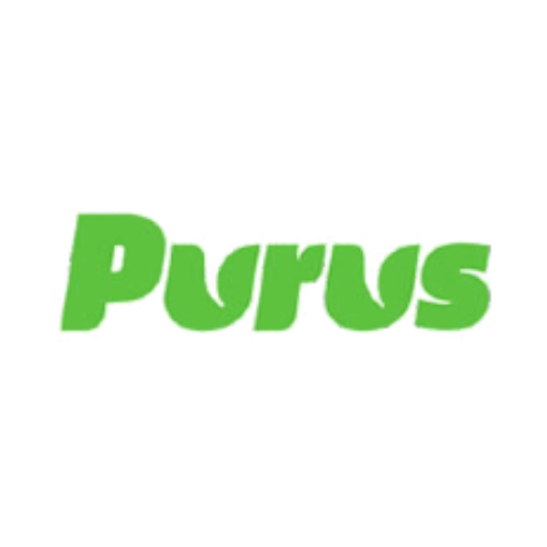 Um logotipo verde para purus em um fundo branco