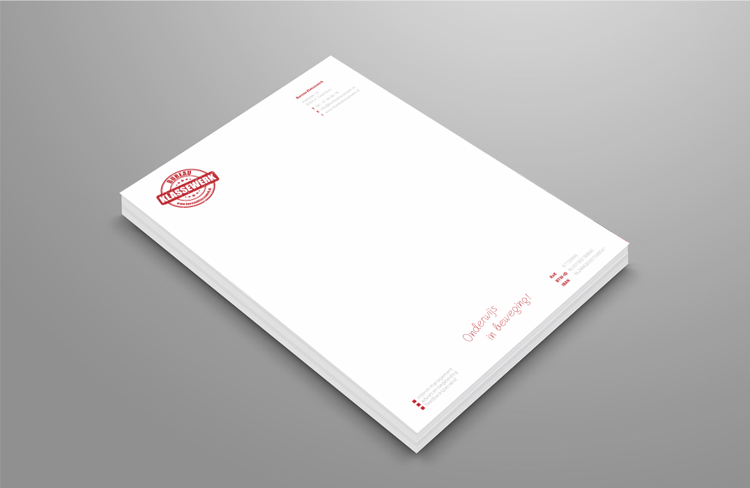 Briefpapier Bureau Klassewerk - Rontwerp design