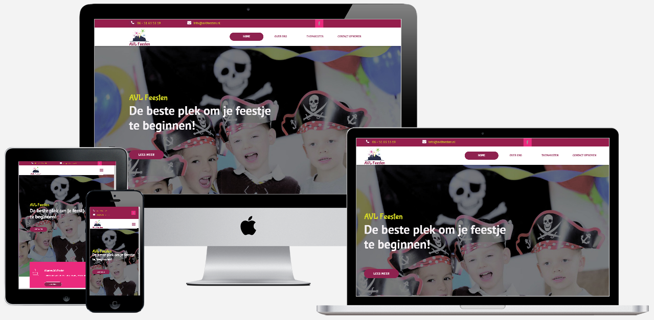 Een computer, tablet en telefoon geven een piratenwebsite weer.