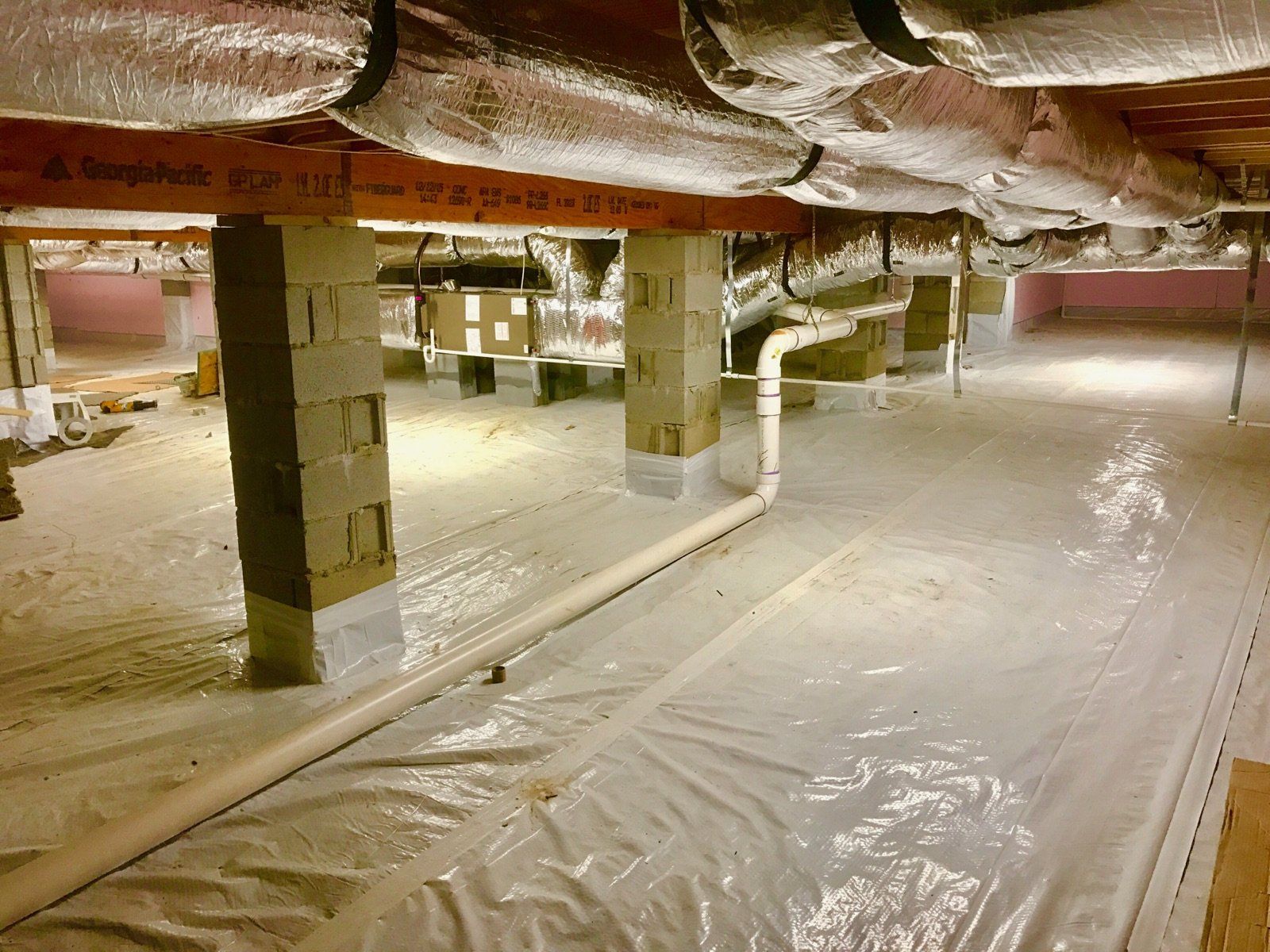 Heating ducts in a confined space