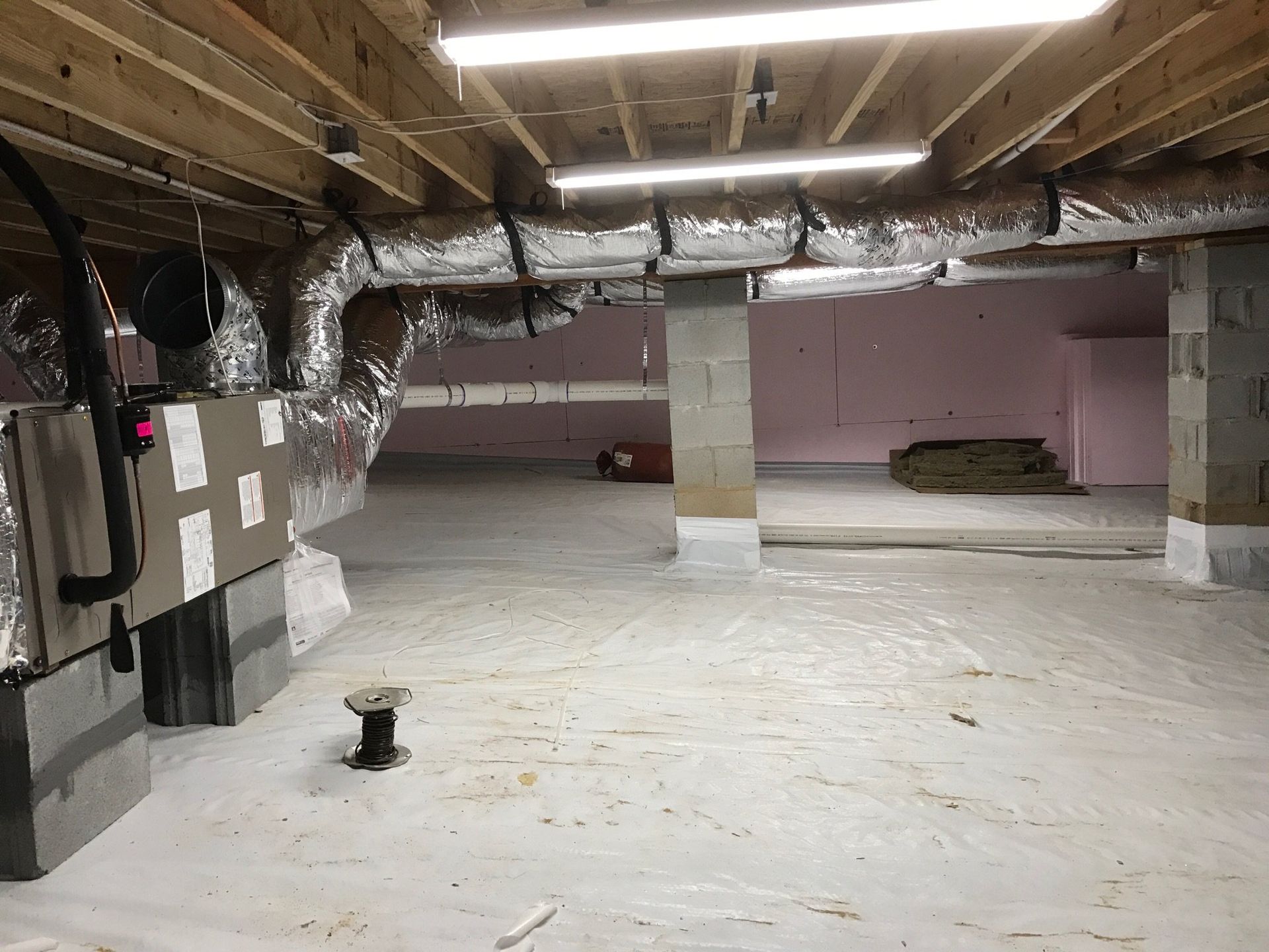 Heating ducts in a confined space