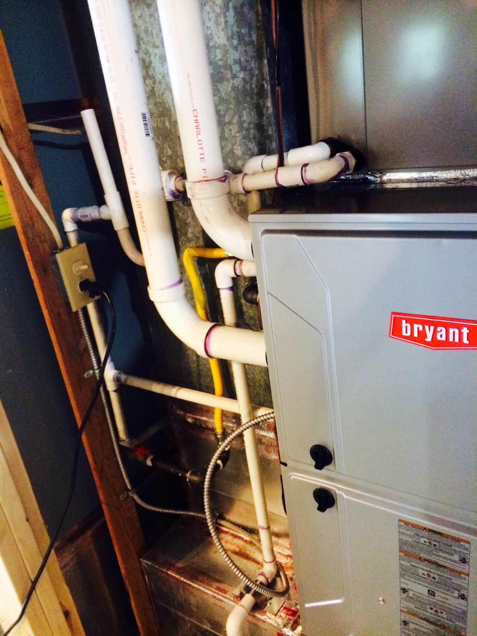 The pipes of a heater