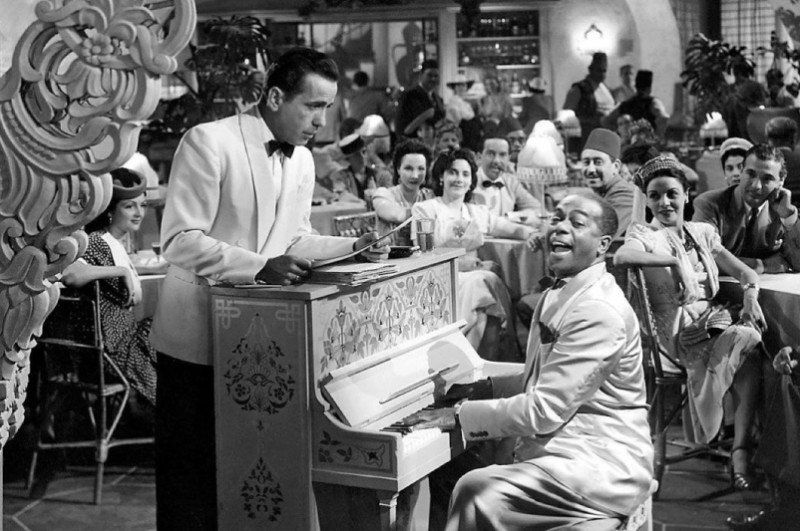 Adult Social Event Casablanca theme movie artwork showing Sam the piano player