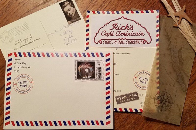 Adult Social Event Casablanca themed printed invitation