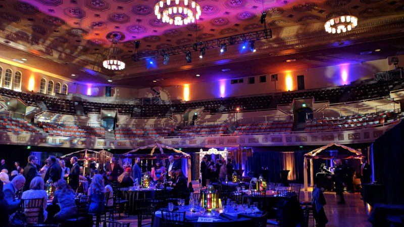 Galas and fundraising event with special effects lighting