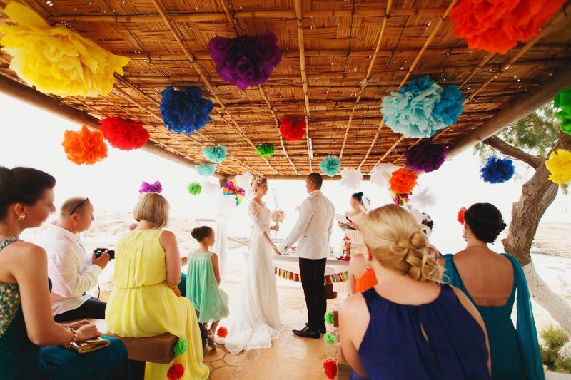 Wedding celebration Hawaiian styled flower theme