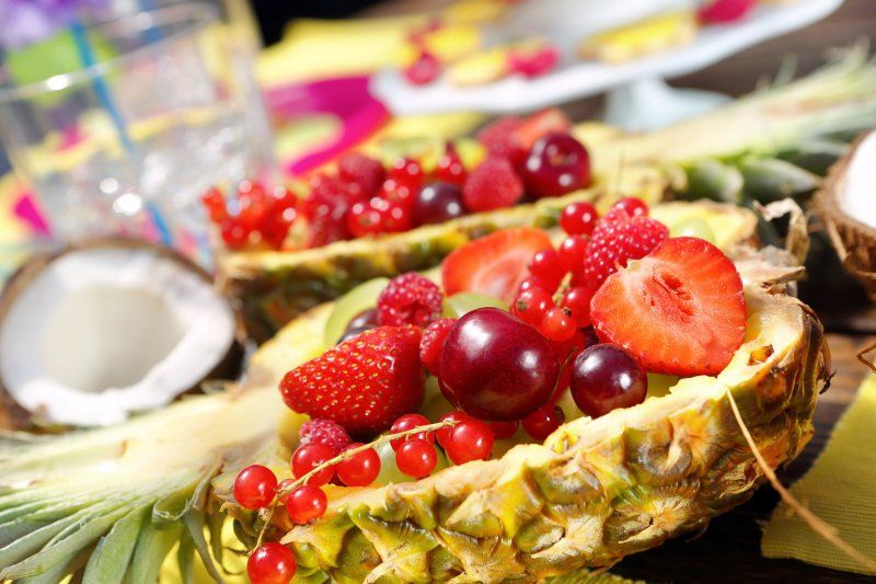 Hawaiian Party Food using tropical fruit