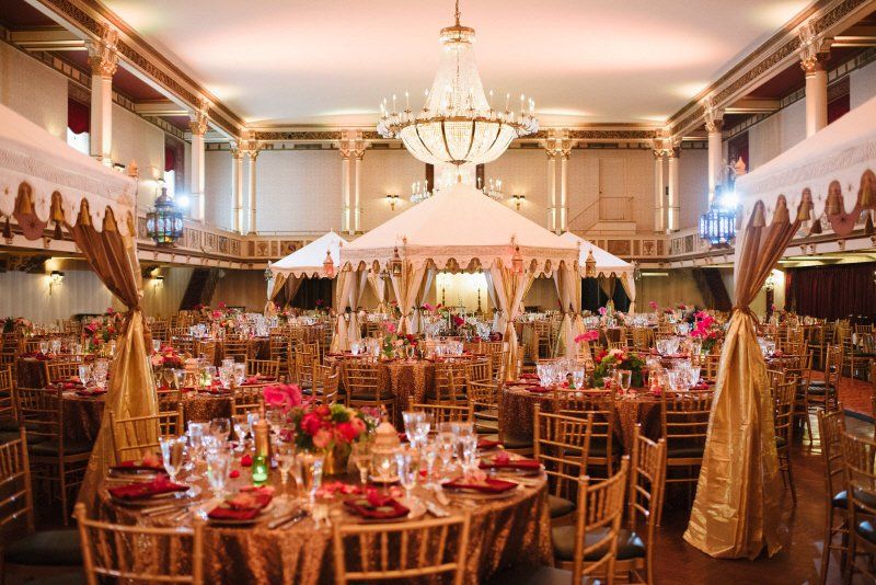 Wedding celebration Indian styled white wedding tents