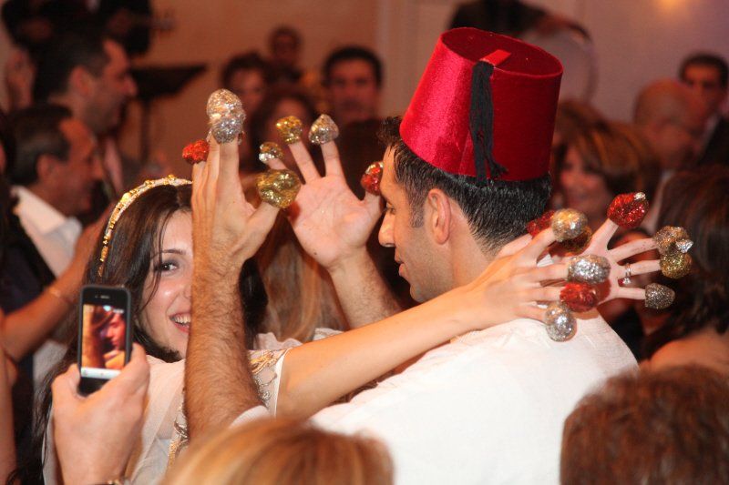 Wedding celebration couple at Jewish Henna party