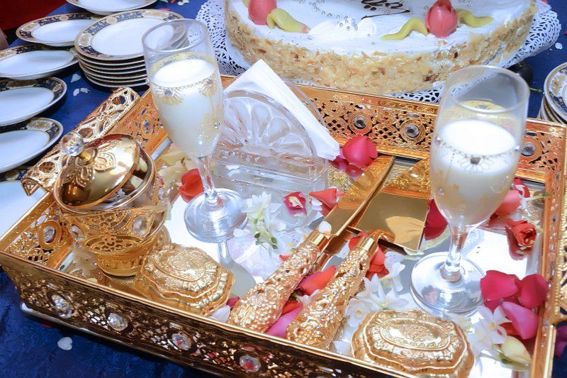 Wedding celebration with Moroccan dates and milk