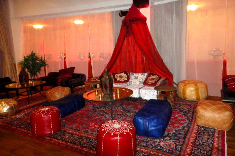 Wedding celebration with Henna bridal tent and decor with seating arrangement