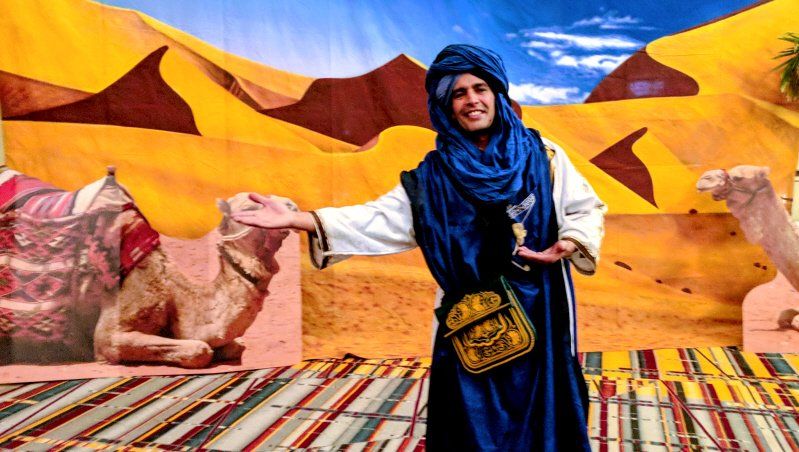 Moroccan Blue man Party Greeter