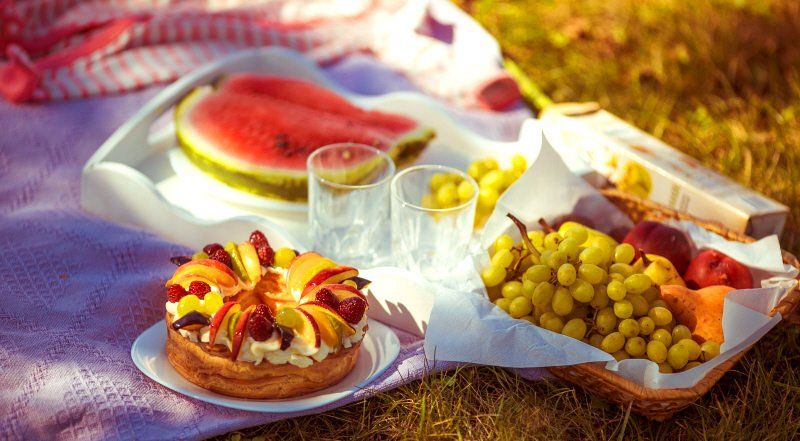 Different types of picnic food