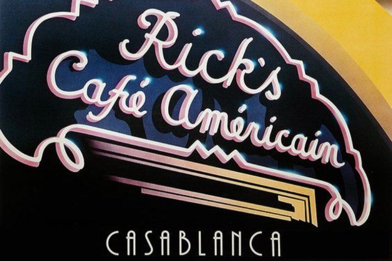Adult Social Event Casablanca theme Ricks Cafe signage