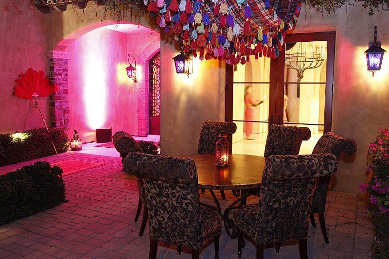 Entrances and backdrops image showing themed entrance with lighting and decoration
