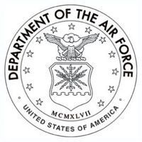 Department of the Air Force seal with an eagle, shield, and stars; inscription 