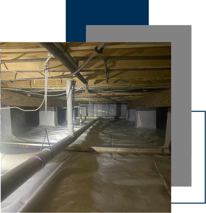 a picture of a basement with a lot of pipes coming out of it .