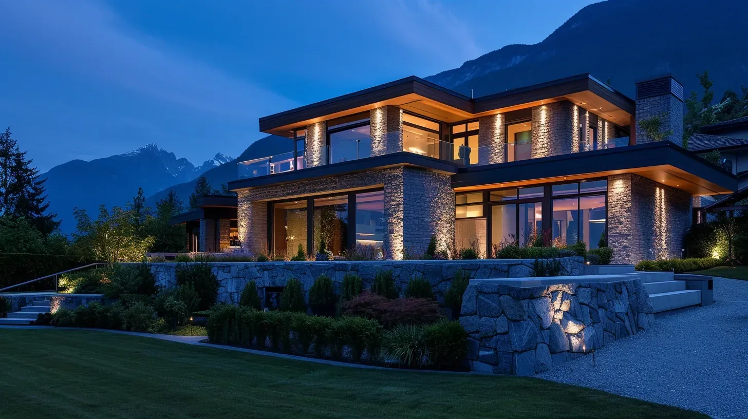 Premium Architectural Lighting Vancouver BC company offering residential facade uplighting, patio LED accent lighting, driveway spot fixtures, decorative architectural wall wash LEDs, pathway illumination, and modern commercial building architectural lighting systems.